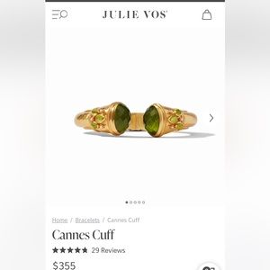 Authentic Julie Vos Cannes cuff bracelet - iridescent jade green